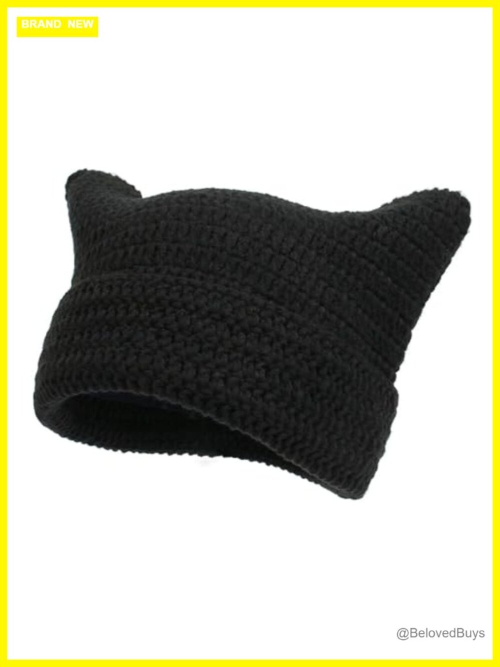 Y2K Emo Gothic Cat Ear Beanie Soft Acrylic Knit Winter Hat